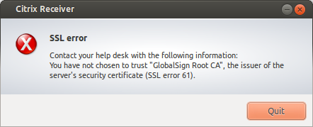citrix receiver for mac with no issue of certificate trust